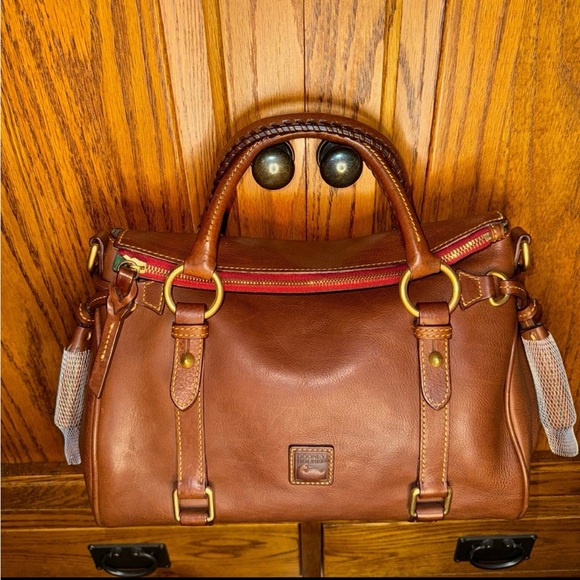 Dooney & Bourke Small Florentine Satchel in chestnut with Strap - Picture 12 of 12